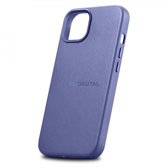 iCarer Husă din piele Husă din piele naturală pentru iPhone 14 violet deschis (WMI14220705-LP) (compatibilă MagSafe)