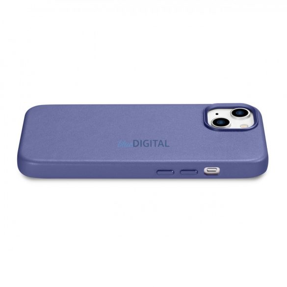 iCarer Husă din piele Husă din piele naturală pentru iPhone 14 violet deschis (WMI14220705-LP) (compatibilă MagSafe)