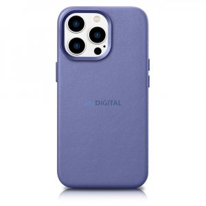 husă iCarer Husă din piele din piele naturală pentru iPhone 14 Pro Max violet deschis (WMI14220708-LP) (compatibilă MagSafe)