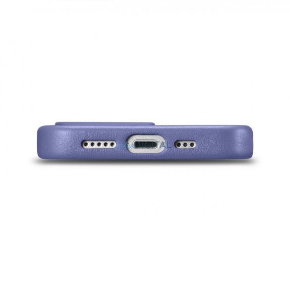 husă iCarer Husă din piele din piele naturală pentru iPhone 14 Pro Max violet deschis (WMI14220708-LP) (compatibilă MagSafe)