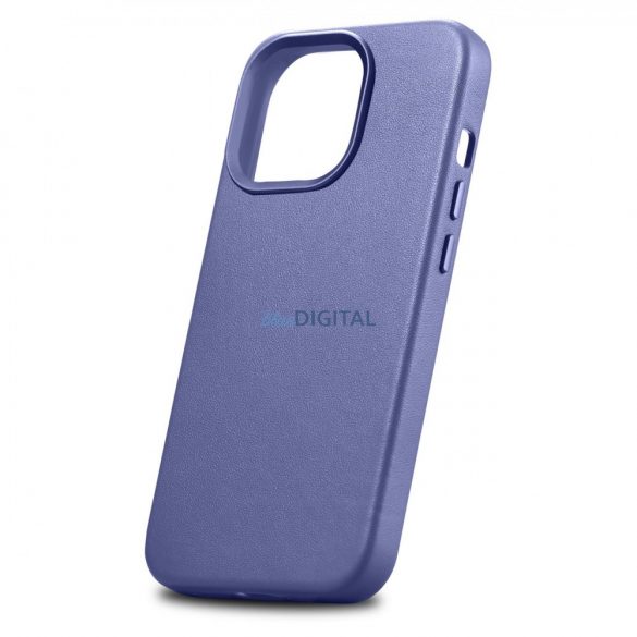 husă iCarer Husă din piele din piele naturală pentru iPhone 14 Pro Max violet deschis (WMI14220708-LP) (compatibilă MagSafe)