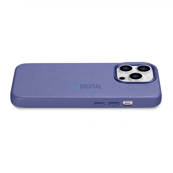 husă iCarer Husă din piele din piele naturală pentru iPhone 14 Pro Max violet deschis (WMI14220708-LP) (compatibilă MagSafe)