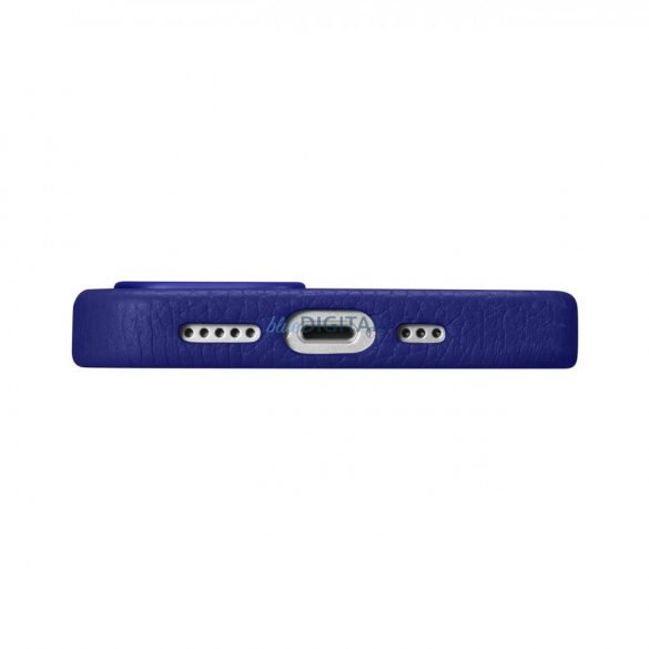 Husă din piele premium iCarer Litchi Husă din piele magnetică pentru iPhone 14 cu MagSafe Albastru închis (WMI14220709-DB)