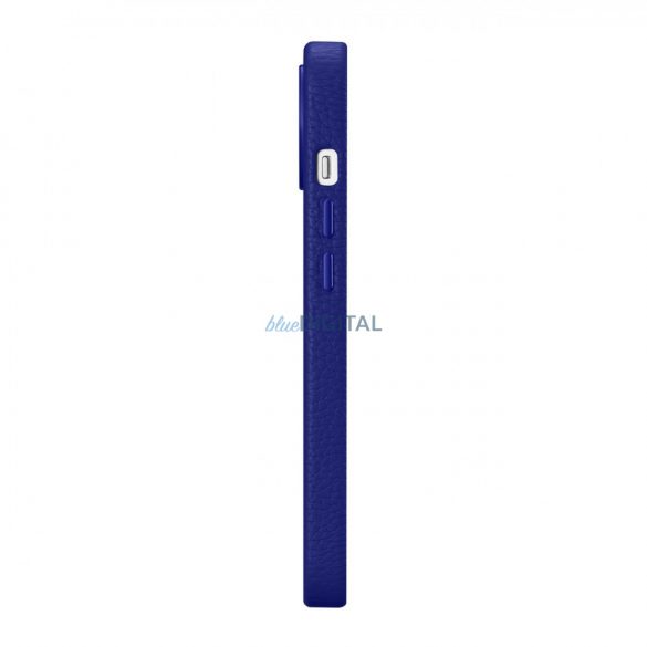 Husă din piele premium iCarer Litchi Husă din piele magnetică pentru iPhone 14 cu MagSafe Albastru închis (WMI14220709-DB)