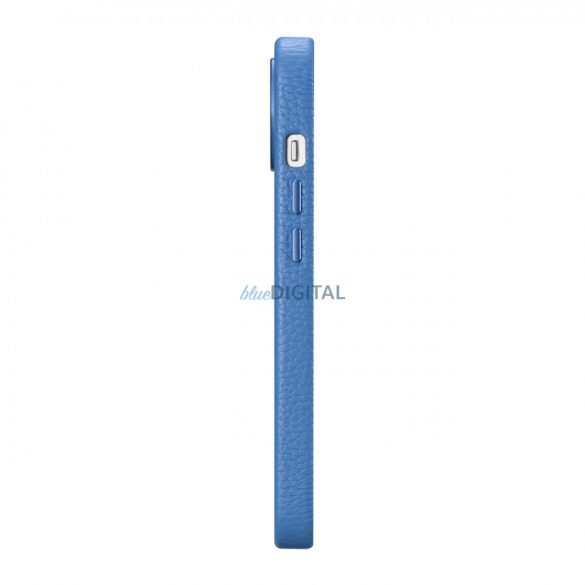 Husă din piele premium iCarer Litchi Husă din piele magnetică pentru iPhone 14 cu MagSafe albastru deschis (WMI14220709-LB)