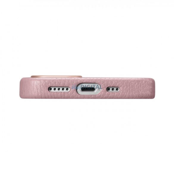 Husă din piele premium iCarer Litchi Husă din piele magnetică pentru iPhone 14 cu MagSafe roz (WMI14220709-PK)