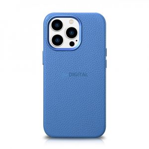 Husă din piele premium iCarer Litchi Husă din piele magnetică pentru iPhone 14 Pro cu MagSafe Light Blue (WMI14220710-LB)