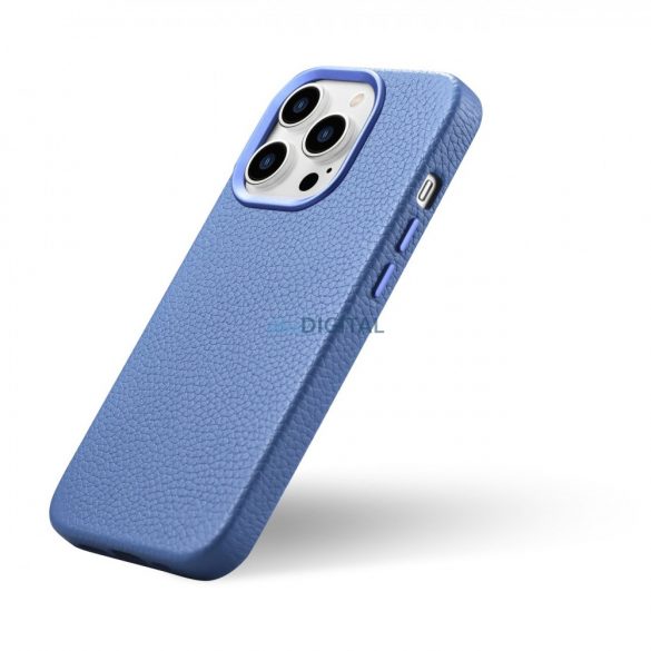 Husă din piele premium iCarer Litchi Husă din piele magnetică pentru iPhone 14 Pro cu MagSafe Light Blue (WMI14220710-LB)