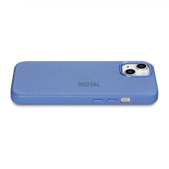 Husă din piele premium iCarer Litchi Husă din piele magnetică pentru iPhone 14 Plus cu MagSafe Light Blue (WMI14220711-LB)