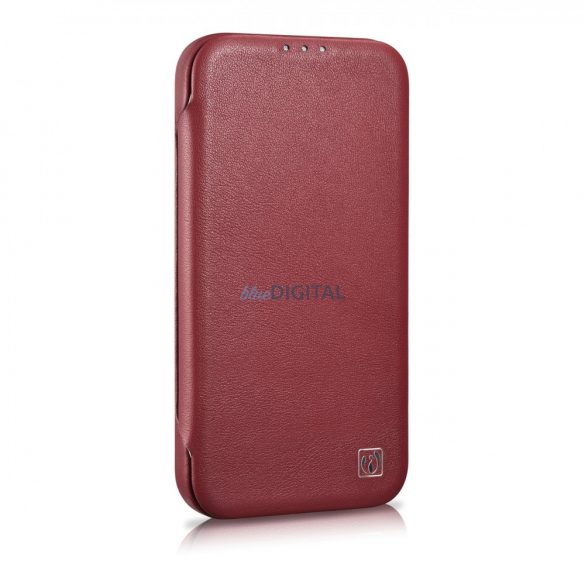 iCarer CE Premium piele Folio husă iPhone 14 Flip Magnetic MagSafe Red (WMI14220713-RD)