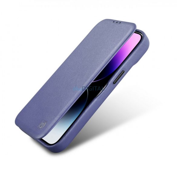 iCarer CE Premium piele Folio husă iPhone 14 Flip Magnetic MagSafe Light violet (WMI14220713-LP)