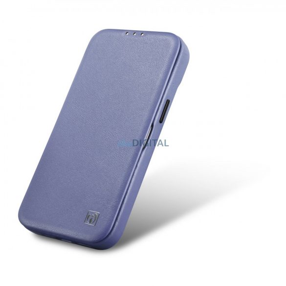 Husă folio din piele premium iCarer CE pentru iPhone 14 Pro Flip Magnetic MagSafe violet deschis (WMI14220714-LP)