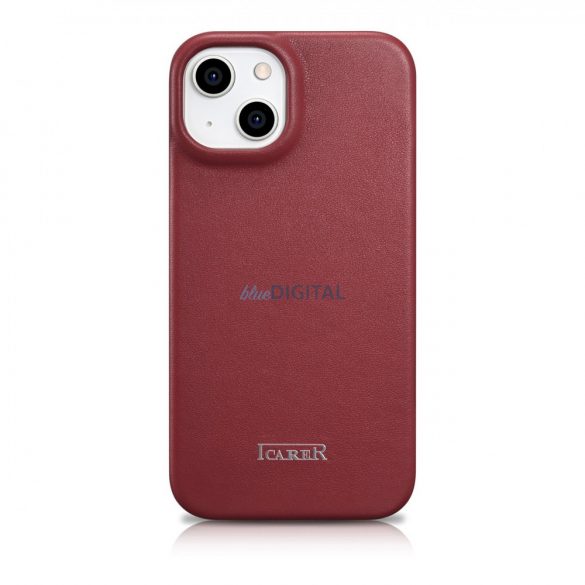 Husă folio din piele premium iCarer CE pentru iPhone 14 Plus Flip Magnetic MagSafe Red (WMI14220715-RD)