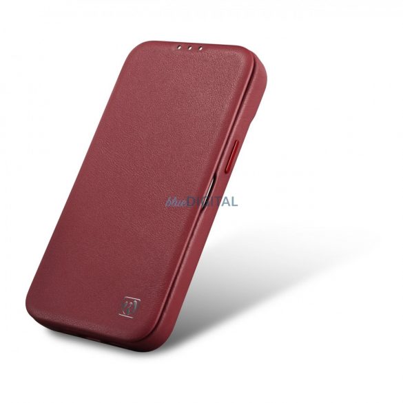 Husă folio din piele premium iCarer CE pentru iPhone 14 Plus Flip Magnetic MagSafe Red (WMI14220715-RD)