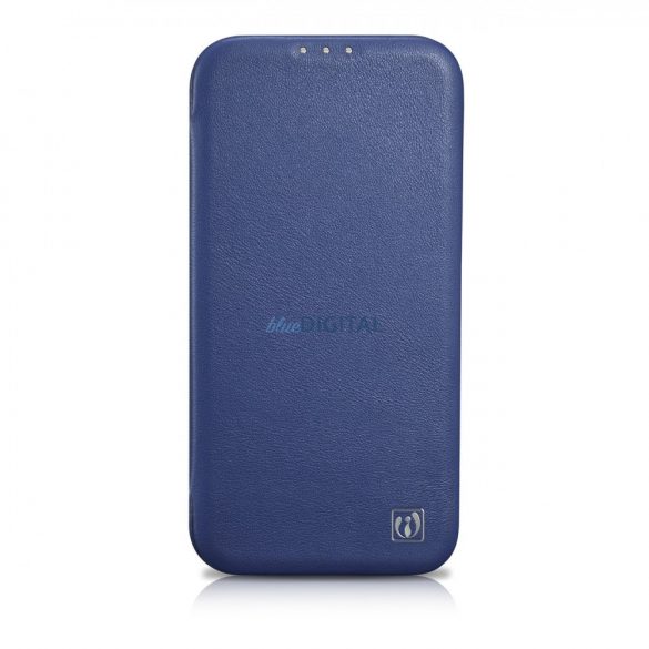 Husă folio din piele premium iCarer CE pentru iPhone 14 Plus Flip Magnetic MagSafe Blue (WMI14220715-BU)