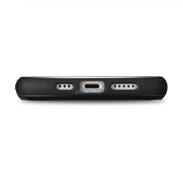 iCarer Husă din piele naturală pentru iPhone 14 Plus (compatibil MagSafe) negru (WMI14220719-BK)