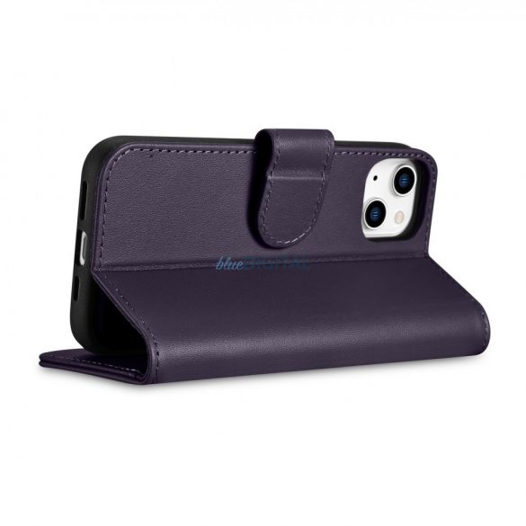 Husă portofel iCarer Husă 2 în 1 Husă din piele pentru iPhone 14 Anti-RFID violet închis (WMI14220725-DP)