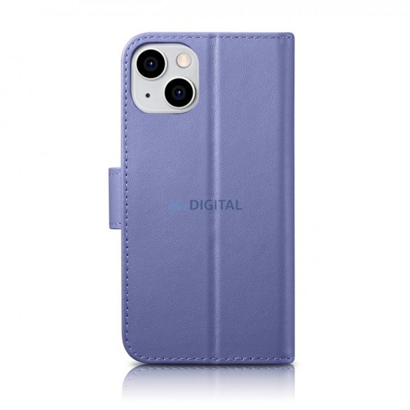 Husă portofel iCarer 2 în 1 pentru iPhone 14 Husă din piele anti-RFID Violet deschis (WMI14220725-LP)