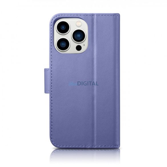 Husă portofel iCarer 2 în 1 pentru iPhone 14 Pro Husă din piele anti-RFID Violet deschis (WMI14220726-LP)