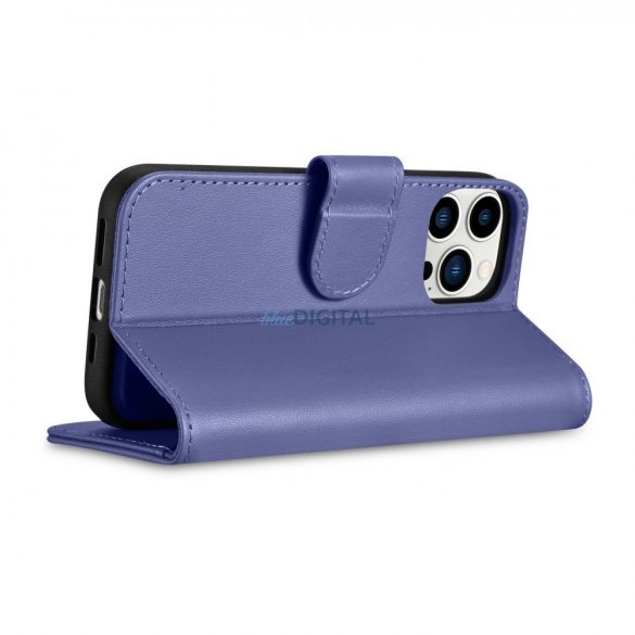 Husă portofel iCarer 2 în 1 pentru iPhone 14 Pro Husă din piele anti-RFID Violet deschis (WMI14220726-LP)