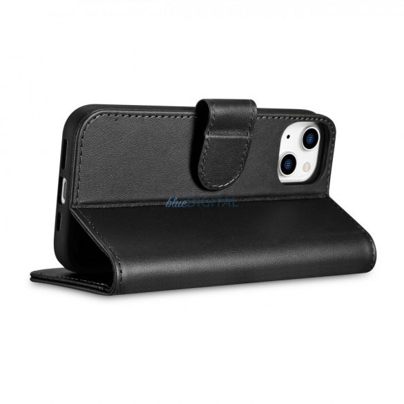 iCarer Wallet Husă 2in1 husă iPhone 14 Plus piele Flip Husă Anti-RFID negru (WMI14220727-BK)