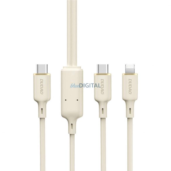 Cablu Dudao L7SF 2in1 USB-C - USB-C / Lightning 100W 1.2m - bej