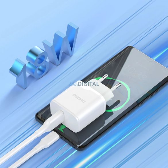 Încărcător de perete Dudao A20EU USB-A 18W - alb + USB-A - cablu USB-C