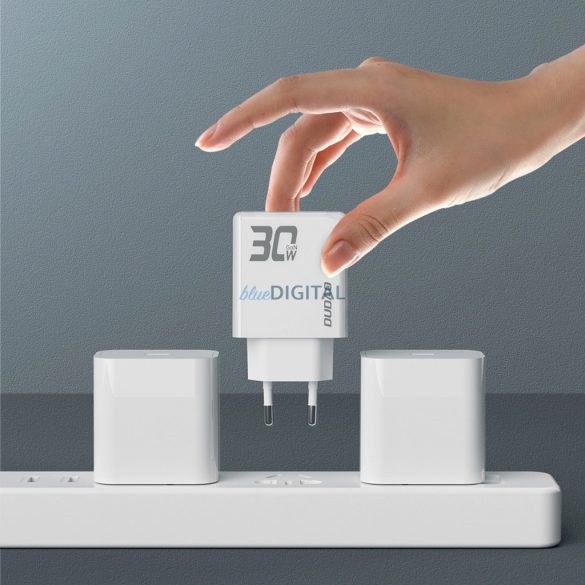 Dudao A30EU încărcător de rețea cu 1xUSB-A și 1xUSB-C conexiune 30W - alb