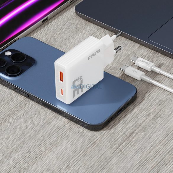 Dudao A30EUT încărcător de rețea cu conexiune 1xUSB-A și 1xUSB-C și cablu Type-C - Type-C 30W - alb