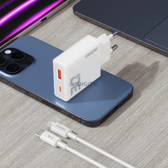 Dudao A30EUL Încărcător de putere cu conexiune 1xUSB-A și 1xUSB-C și cablu Type-C - Lightning 30W - alb