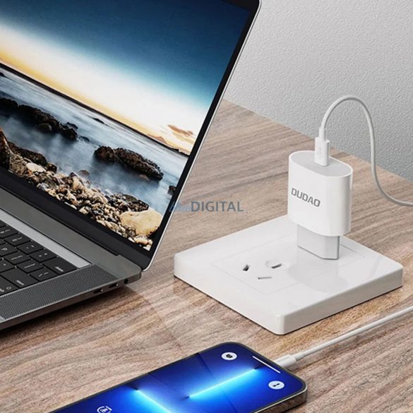 Dudao A14EU încărcător de rețea cu 1xUSB-C conexiune PD 20W - alb