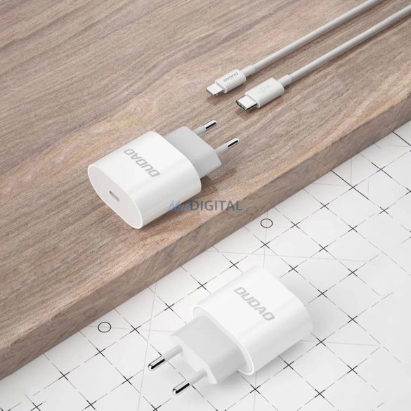 Dudao A14EU încărcător de rețea cu 1xUSB-C conexiune PD 20W - alb