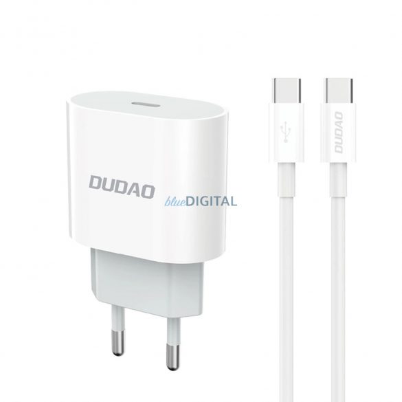 Dudao A14EUC Încărcător AC cu 1x conexiune USB-C și cablu Type-C - Type-C PD 20W - alb