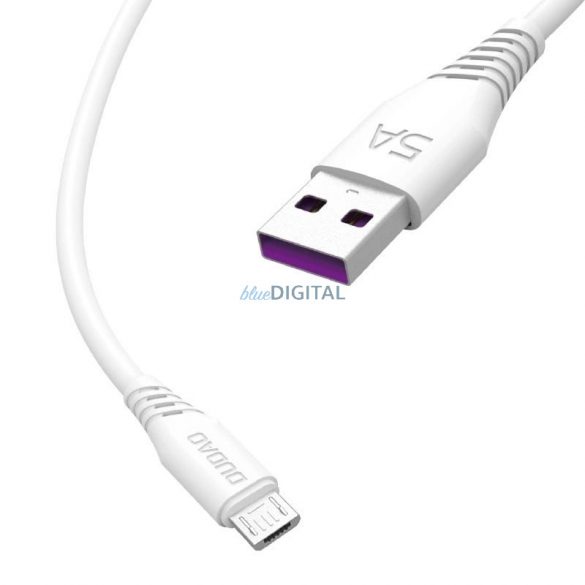 Dudao L2 USB-A la cablu micro USB 5A 1m - alb