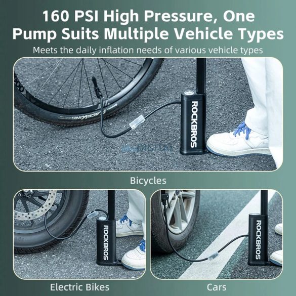 Rockbros 42310007001 pompa de podea pentru bicicleta - neagra