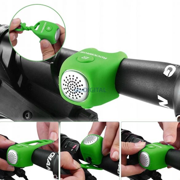 Soneria electronica pentru bicicleta Rockbros CB1709GN - verde