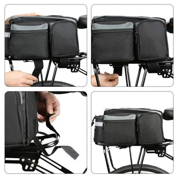 Wozinsky Bicicletă Bicicletă Bicicletă Bicicletă Geantă Geantă pannier spate cu curea de umăr și husă de sticlă 6L negru (WBB3BK)