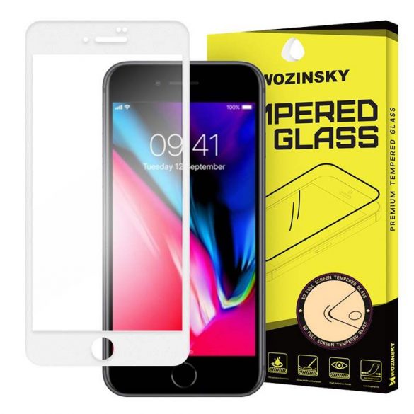 Wozinsky Tempered sticlă FullGlue Super Tough Screen Protective Folie Full Screen Bezel Husă Friendly iPhone 8/7 alb  Display Folie Folie sticlă Tempered Folie sticlă