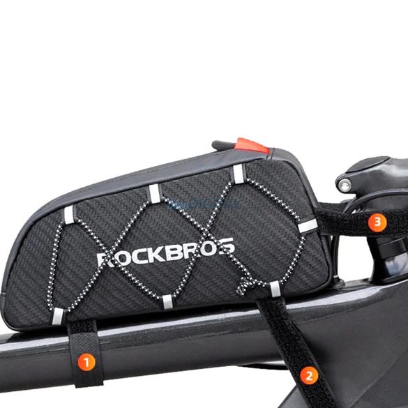 Geanta cadru de bicicleta Rockbros 039BK 1 l cu impletitura - neagra