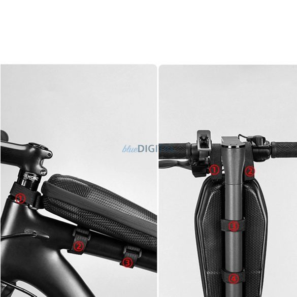 Geanta de bicicleta Rockbros B62 pentru ghidon sau cadru 2 l - neagra