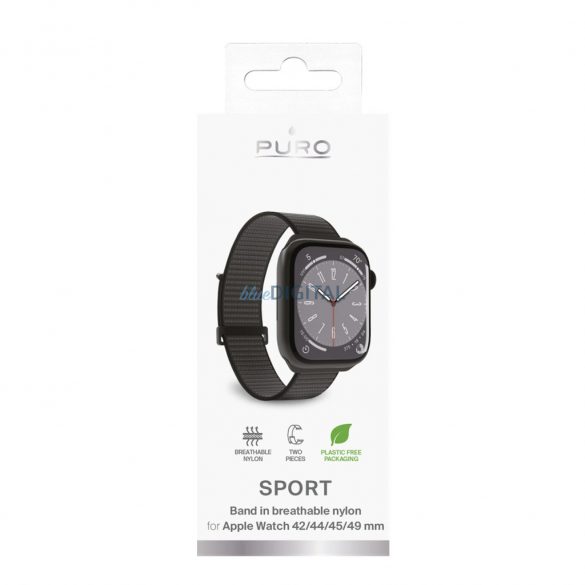 Puro Sport Nylon curea de înlocuire Apple Watch 42 / 44 / 45 / 49 mm - negru