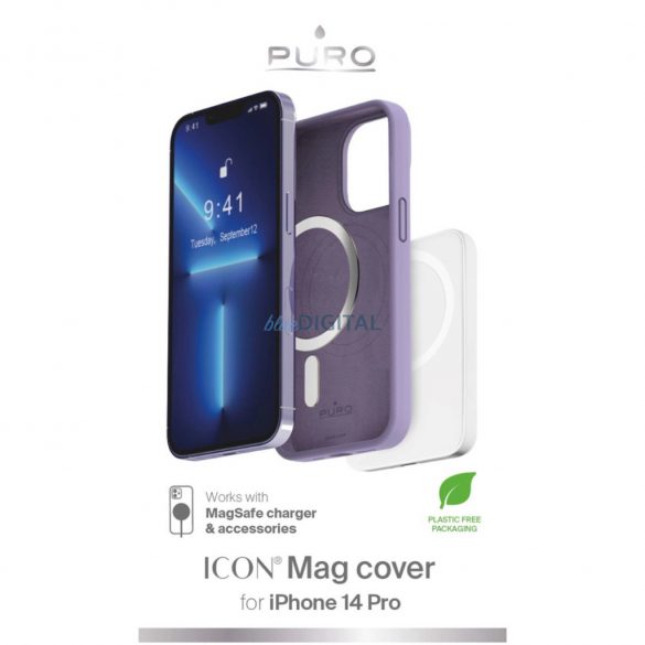 Husă compatibilă Puro Icon Mag MagSafe pentru iPhone 14 Pro - violet