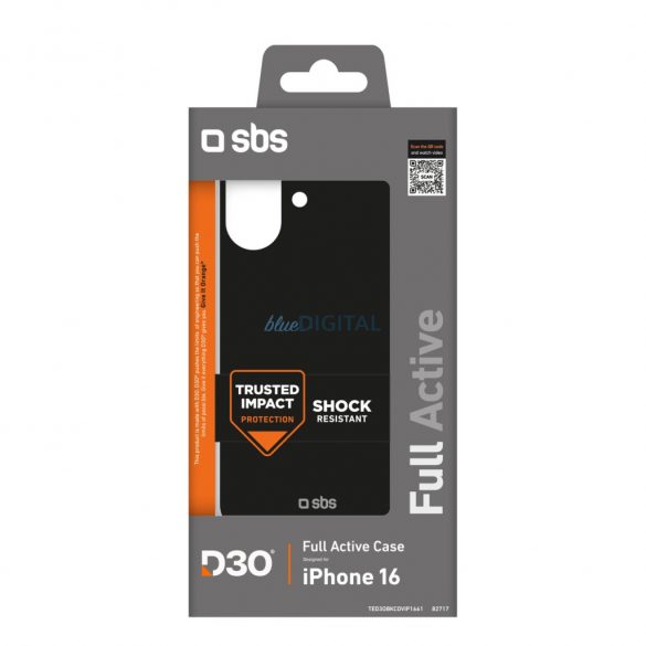 Carcasă SBS Full Active D3O pentru iPhone 16 - negru