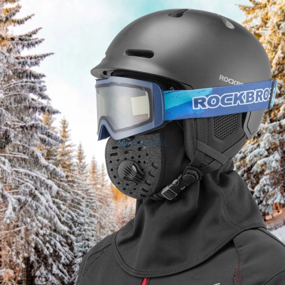 Rockbros LF7127-1 Nouă balaclava sport din catifea cu filtru - Negru