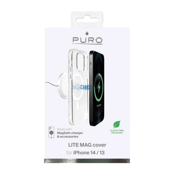 Husă compatibilă Puro Lite Mag MagSafe pentru iPhone 14 - transparentă