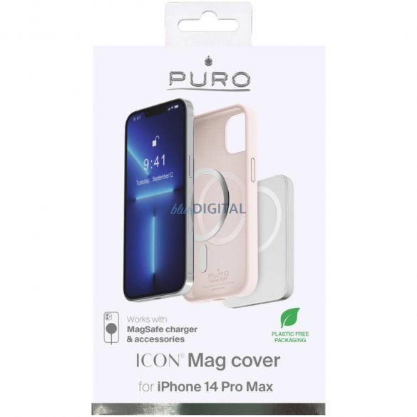 Husă compatibilă Puro Icon Mag MagSafe pentru iPhone 14 Pro Max - roz