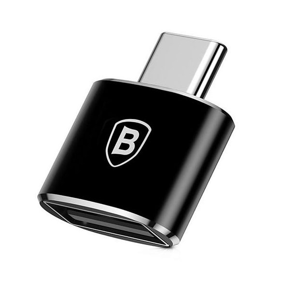 ADAPTATOR DE LA USB-A LA USB-C OTG 2.4A BASEUS CATOTG-01 NEGRU