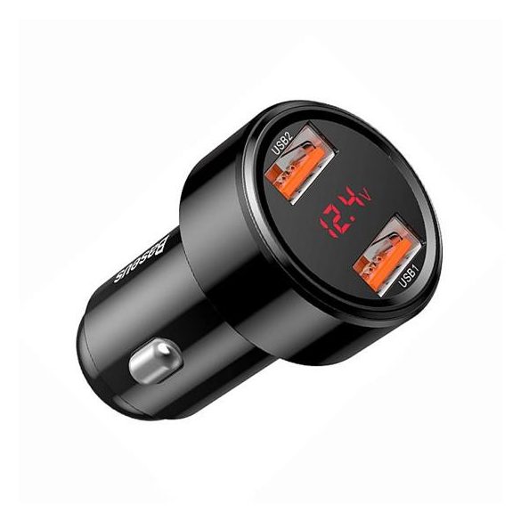 ÎNCĂRCĂTOR AUTO BASEUS 2XUSB ÎNCĂRCARE RAPIDĂ 3.0 4.0 CCMLC20A-01 NEGRU