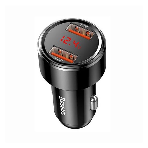 ÎNCĂRCĂTOR AUTO BASEUS 2XUSB ÎNCĂRCARE RAPIDĂ 3.0 4.0 CCMLC20A-01 NEGRU