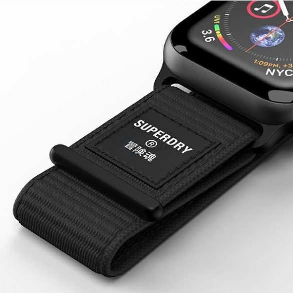 Curea de ceas SuperDry Apple Watch 38/40/41 mm Nylon Weave negru / negru 41673